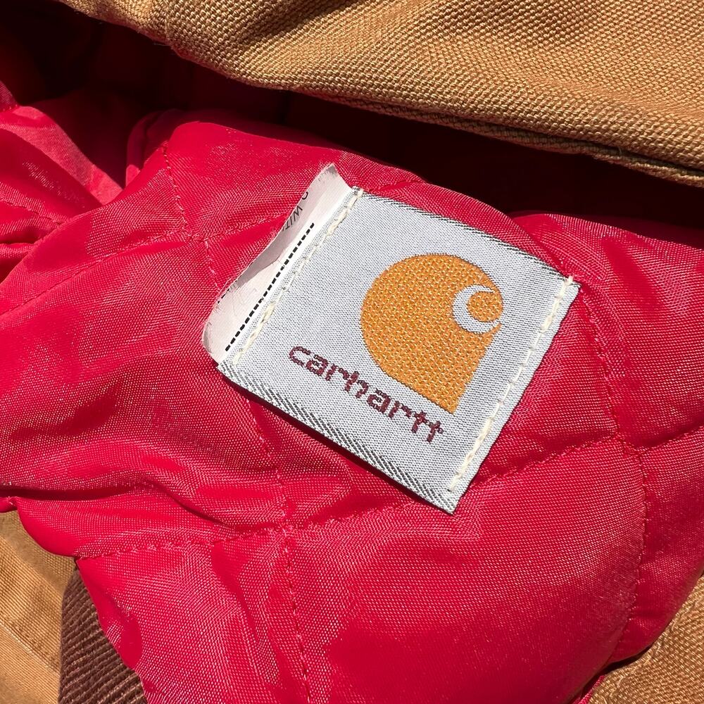 Vintage 80s Union Made Carhartt Blanket Lined Chore Coat Hood Jacket Workwear - Picture 8 of 12